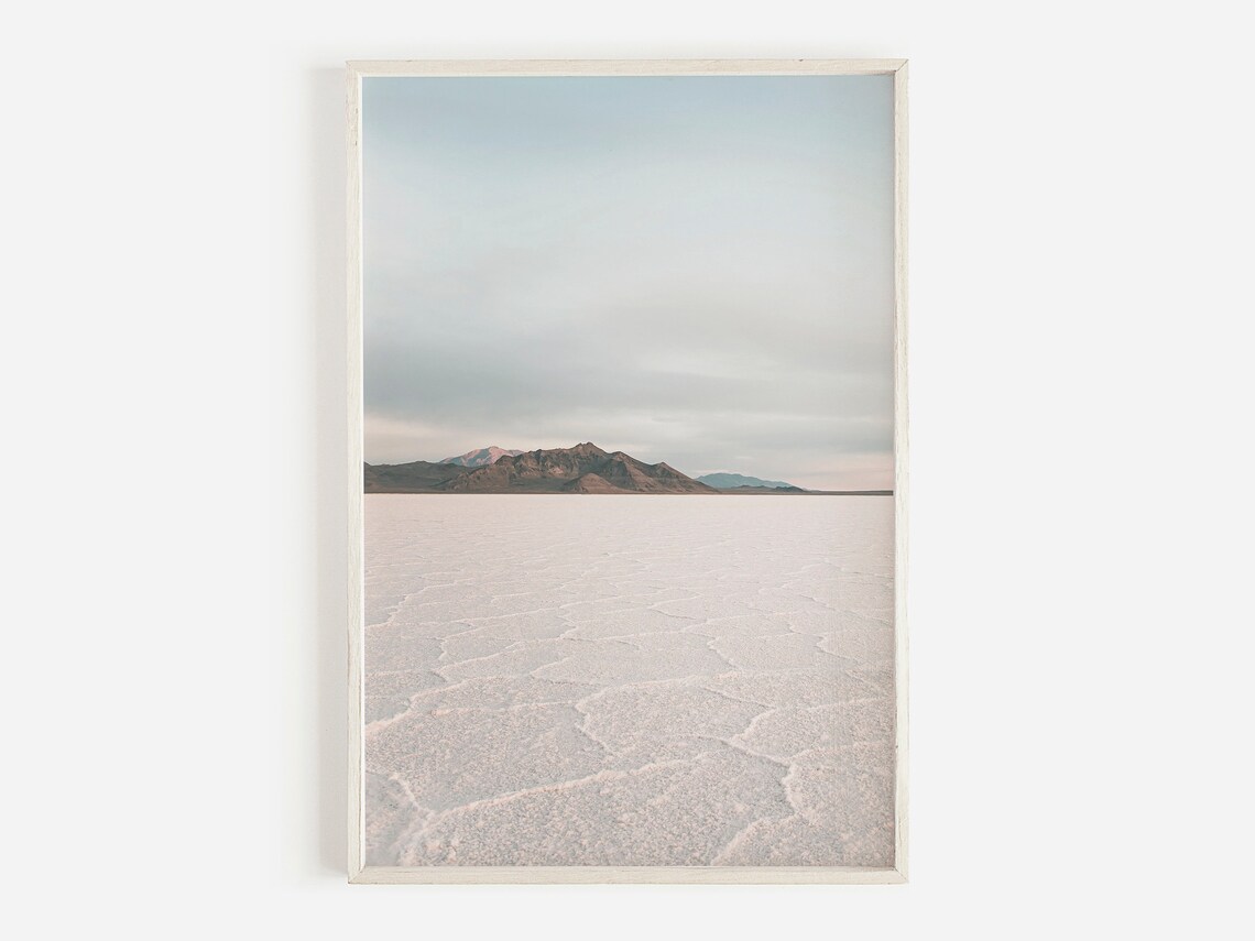 Bonneville Salt Flats Utah Minimalist Landscape Art Print
