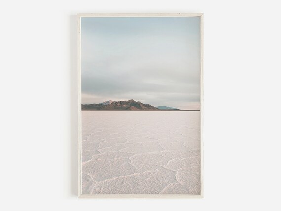 Bonneville Salt Flats Utah Minimalist Landscape Art Print