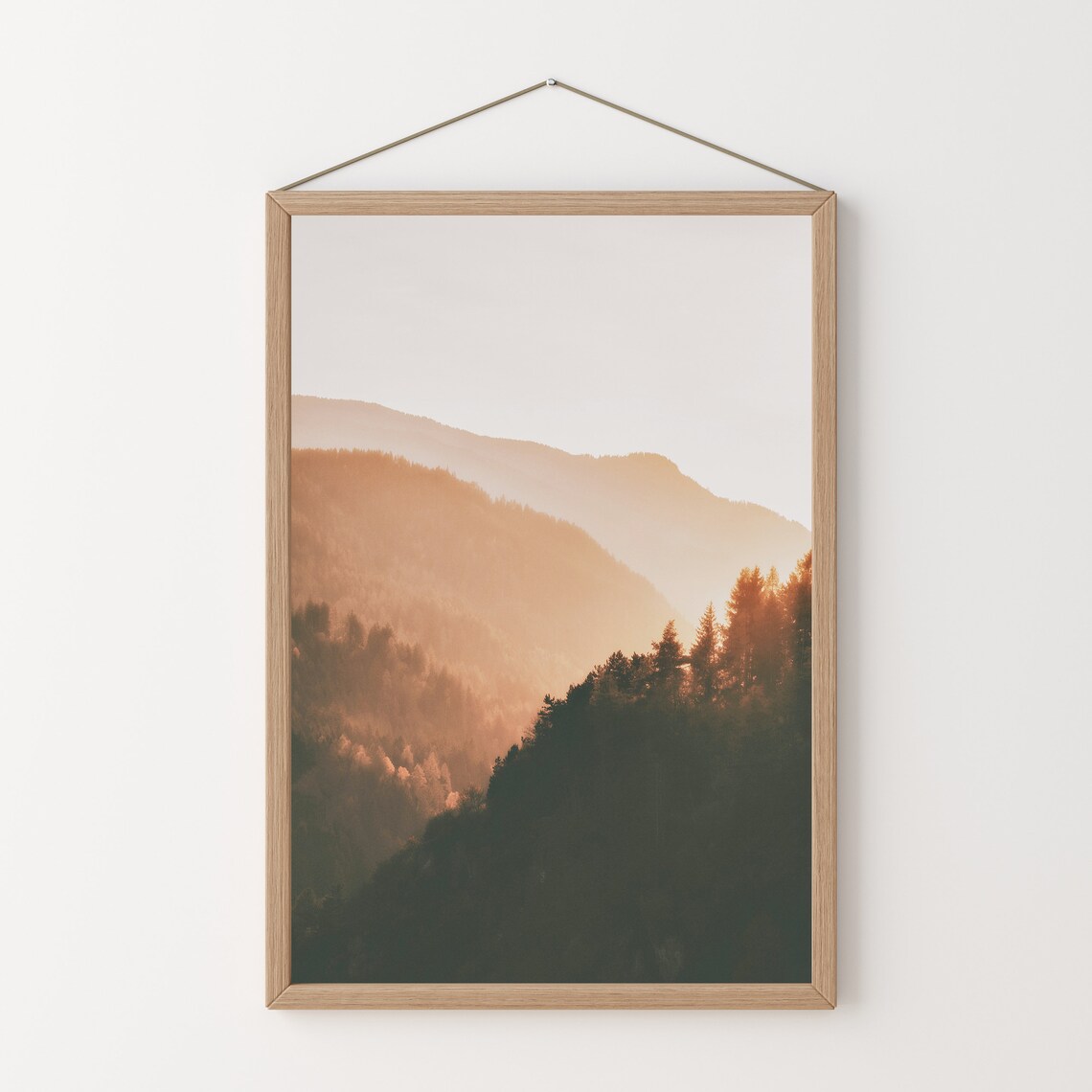 Sunrise Mountain Range Landscape Art Print, Rustic - Image 3