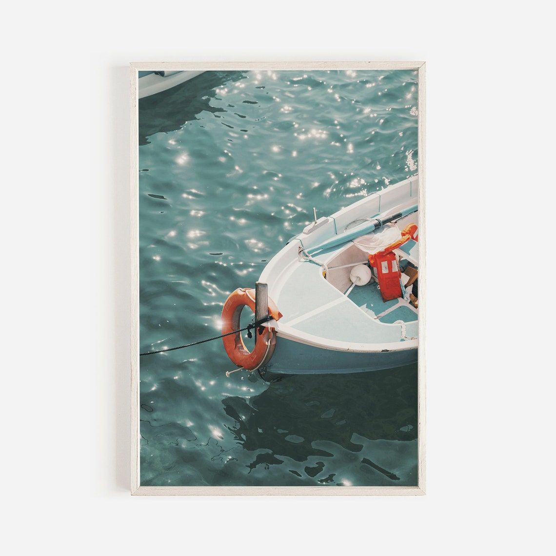 Italy Fishing Boat Print Italian Riviera Mediterranean Sea Boat Decor Amalfi Coast Fishing Poster Positano Fishing Village Art