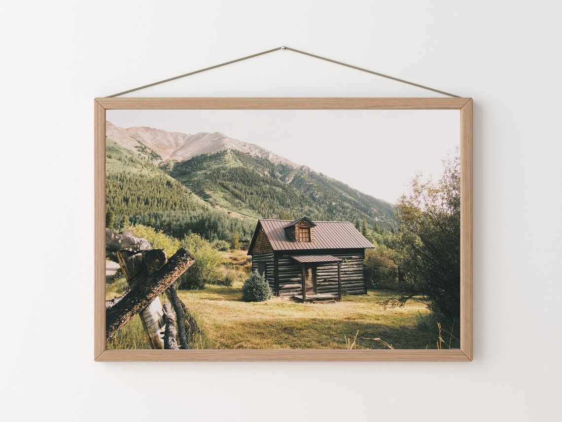 Cabin In Colorado Mountains Landscape Poster - Image 2