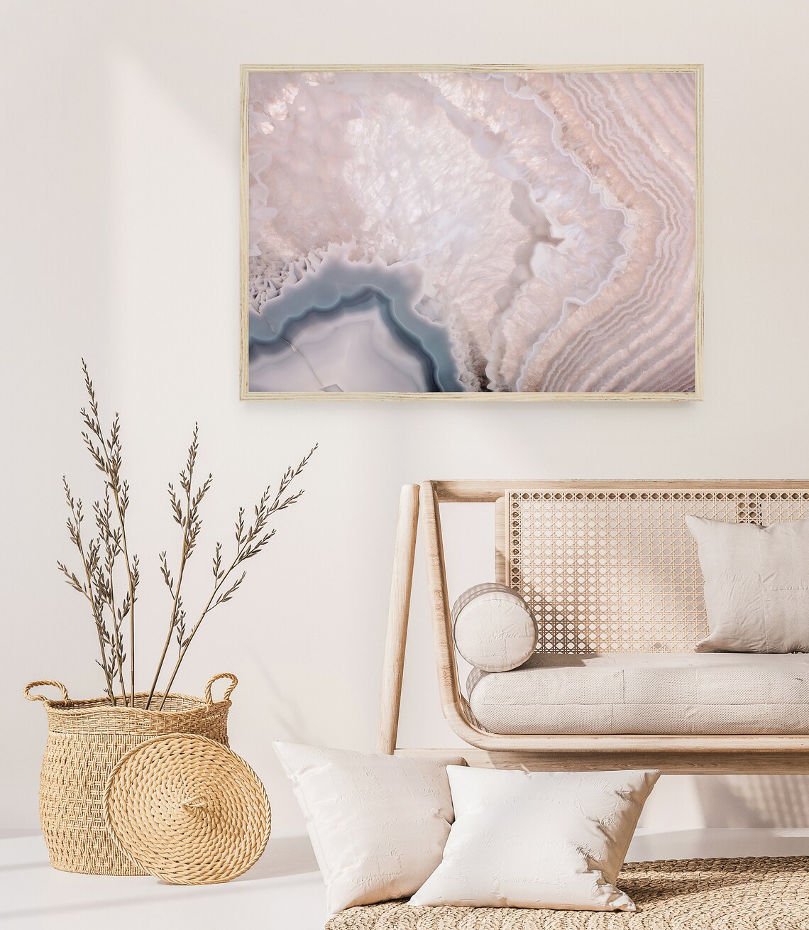 Agate Art Pastel Geode, Boho Wall Art Print - Image 3