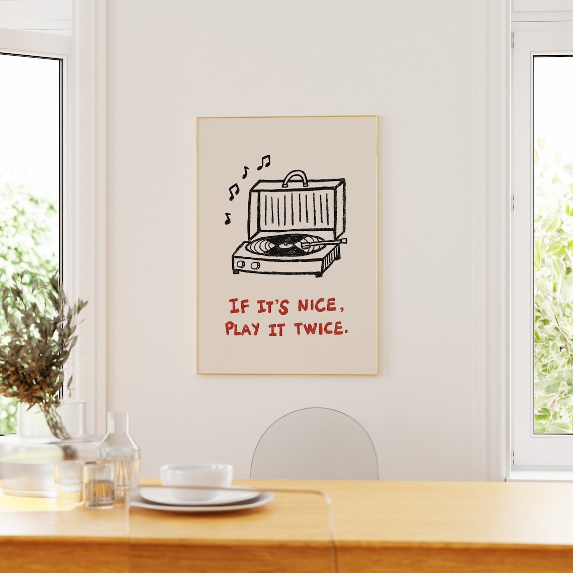 If It’s Nice Play It Twice Vintage Record Poster - Image 3
