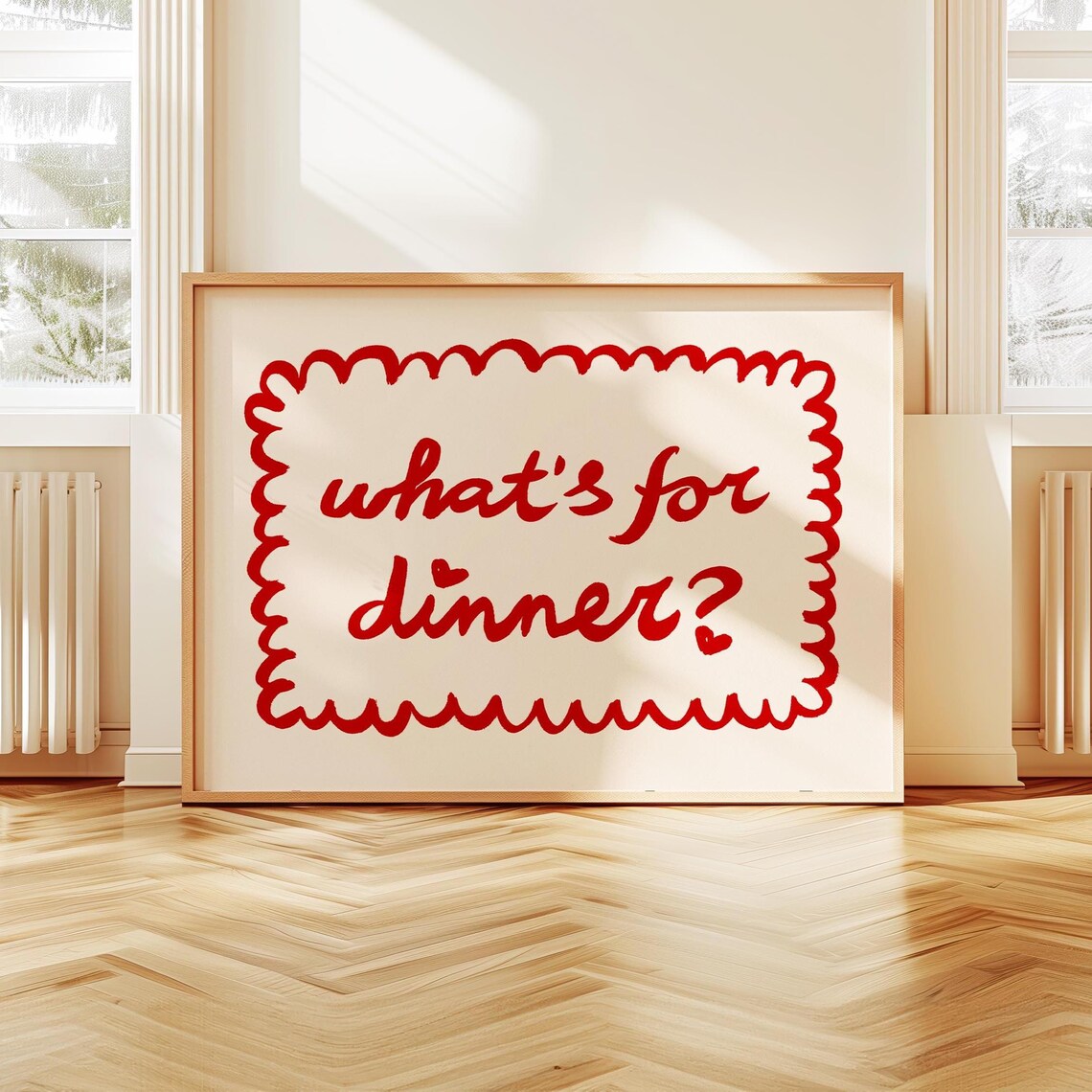 What's For Dinner? Hearts Typography Art Print