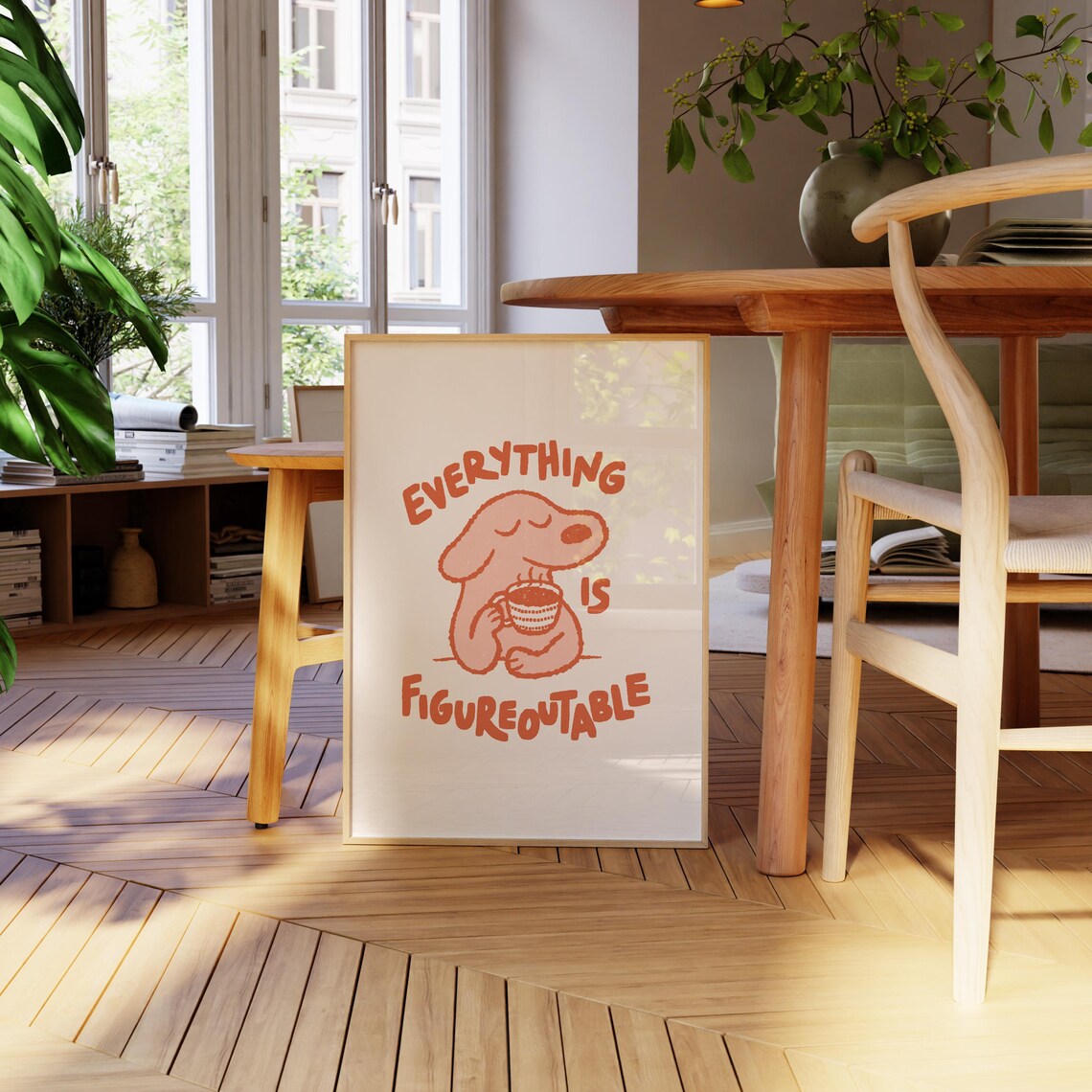 Everything Is Figureoutable Dog Motivational Art Print