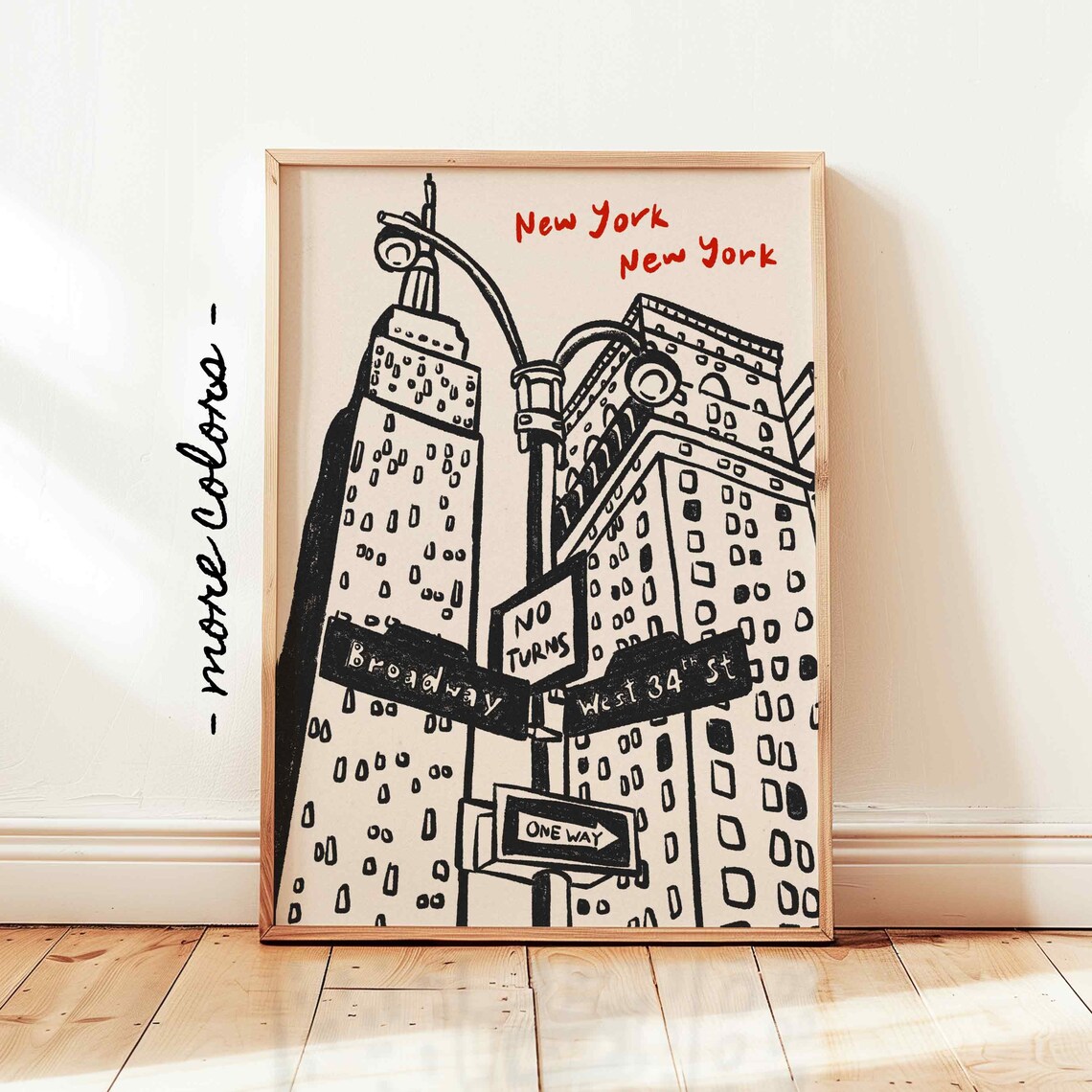 New York City Vintage Skyline Travel Poster