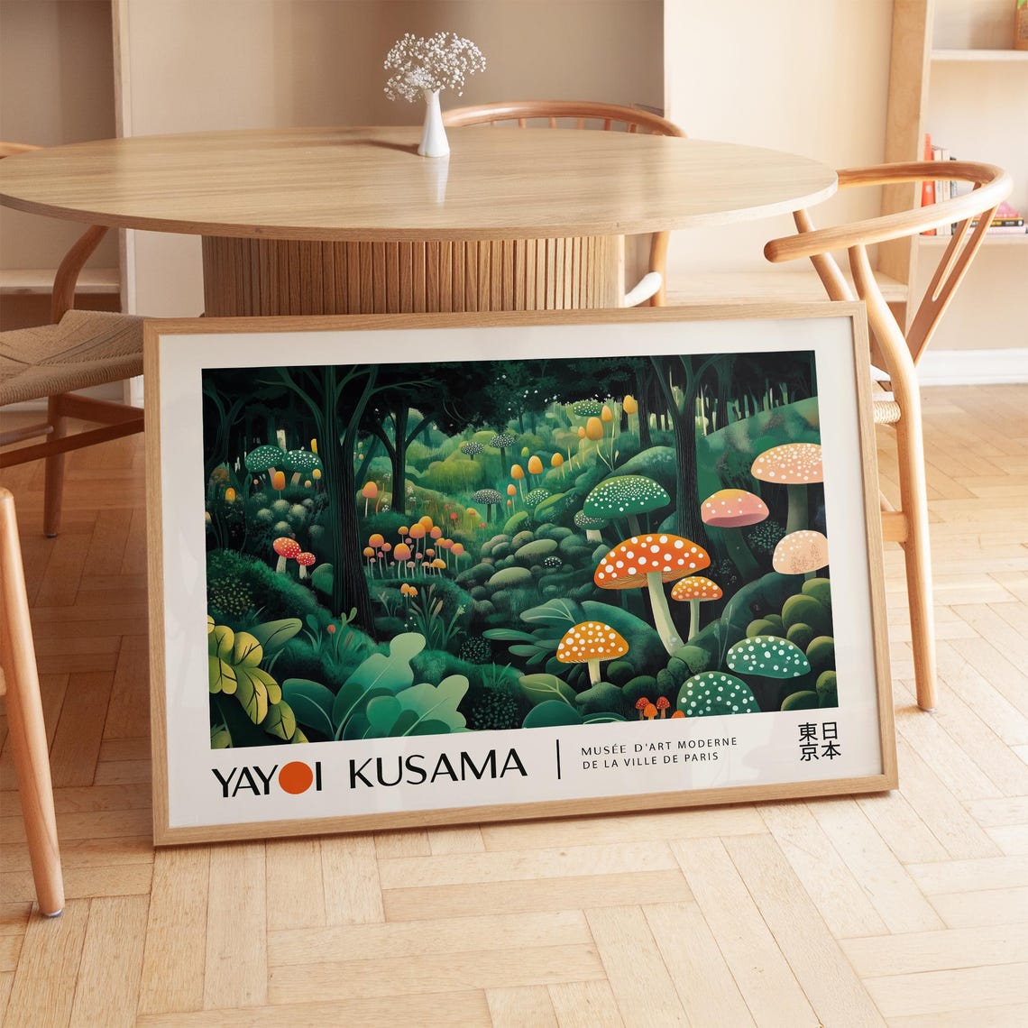 Yayoi Kusama Enchanted Mushroom Forest Paris Museum Style Print - Image 2