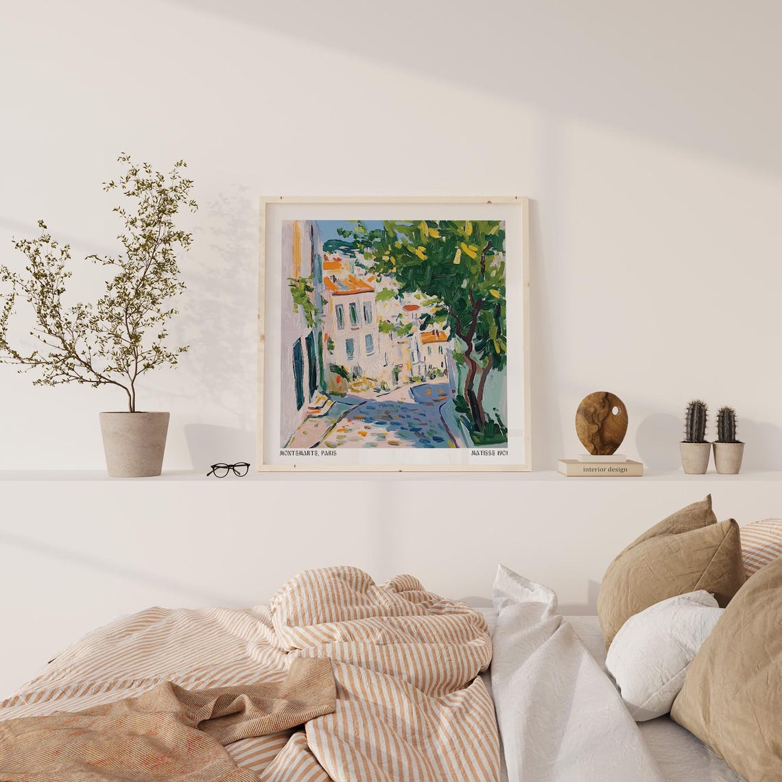 French Artwork Prints Montmartre Paris Street Scene With Colorful Buildings And Trees Matisse Inspired Wall Art - Image 2