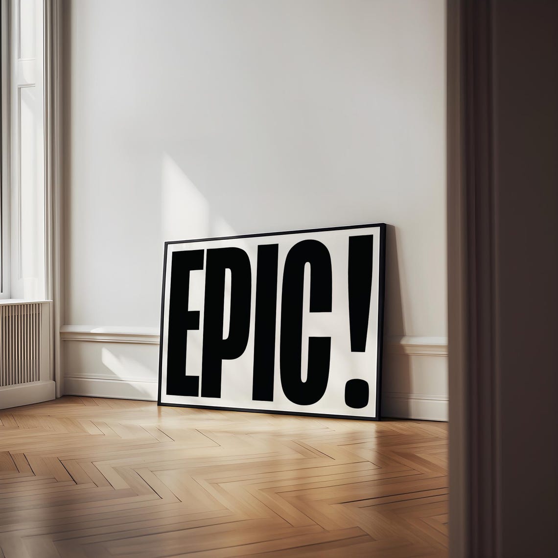 Epic Bold Typography Poster White Black Lettering Modern Wall Decor