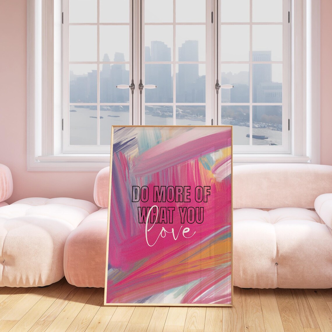 Do More of What You Love Motivational Abstract Brushstroke Art Poster - Image 2