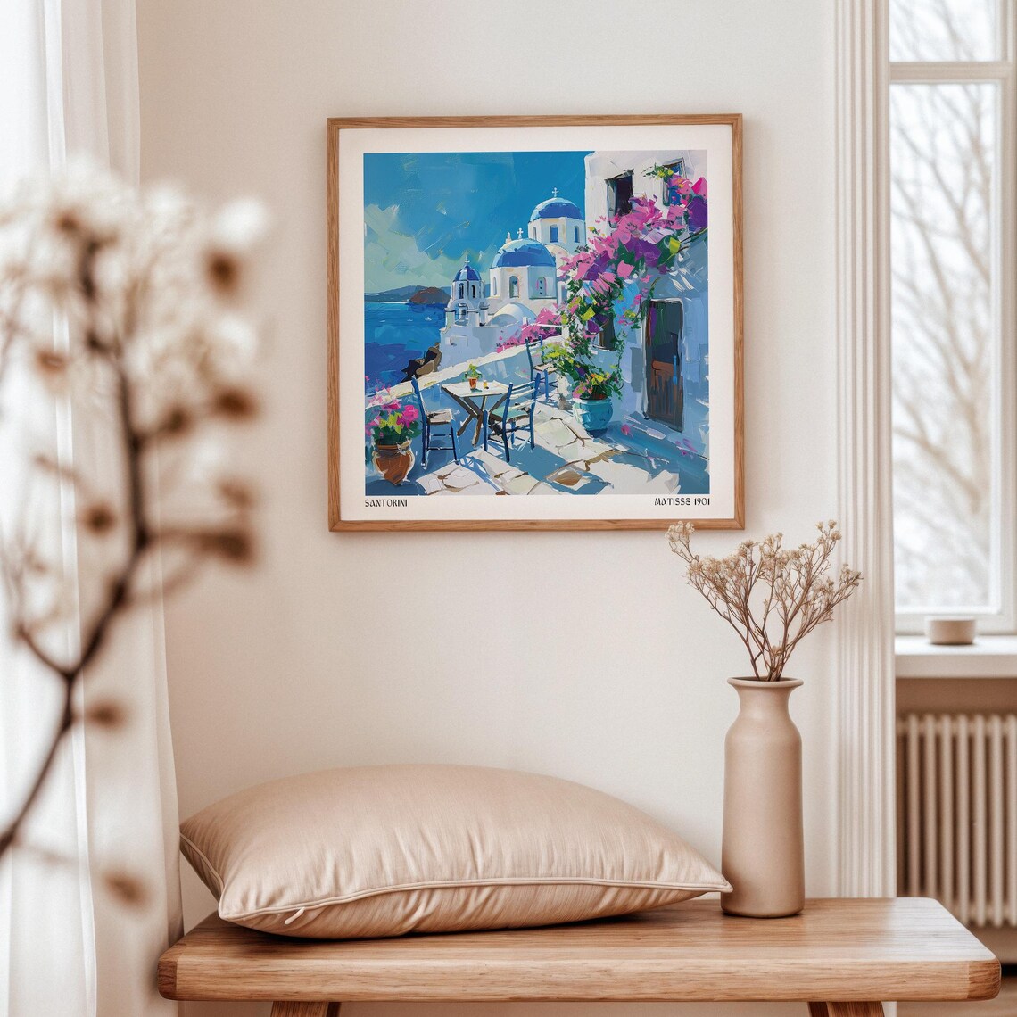 Santorini Matisse Art Print, Greek Island Coastal - Image 3