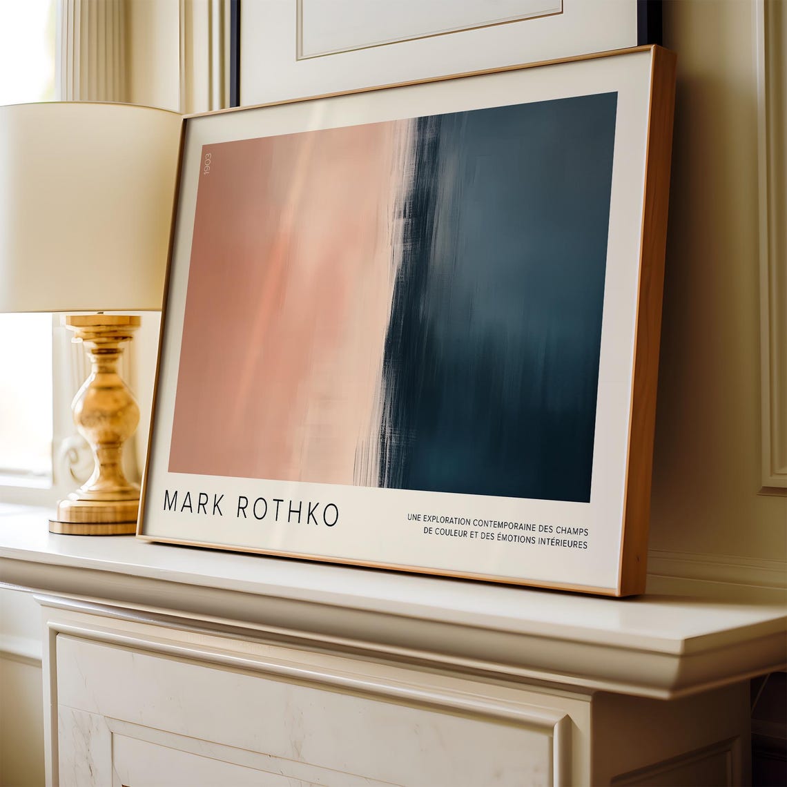 Mark Rothko Blush Pink Navy Color Field Minimal Abstract Style Poster - Image 4