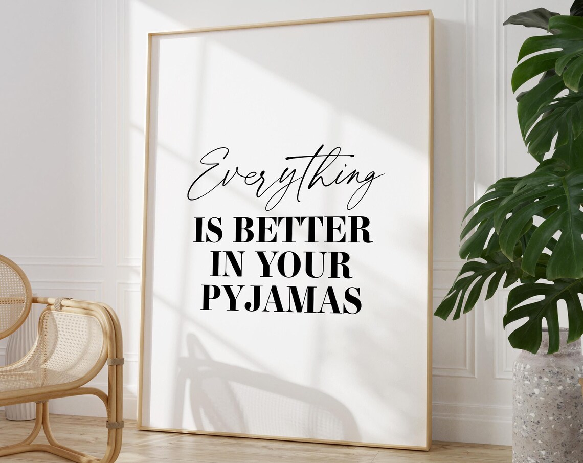 Bedroom Print Pyjamas Dressing Room Wall Art Print