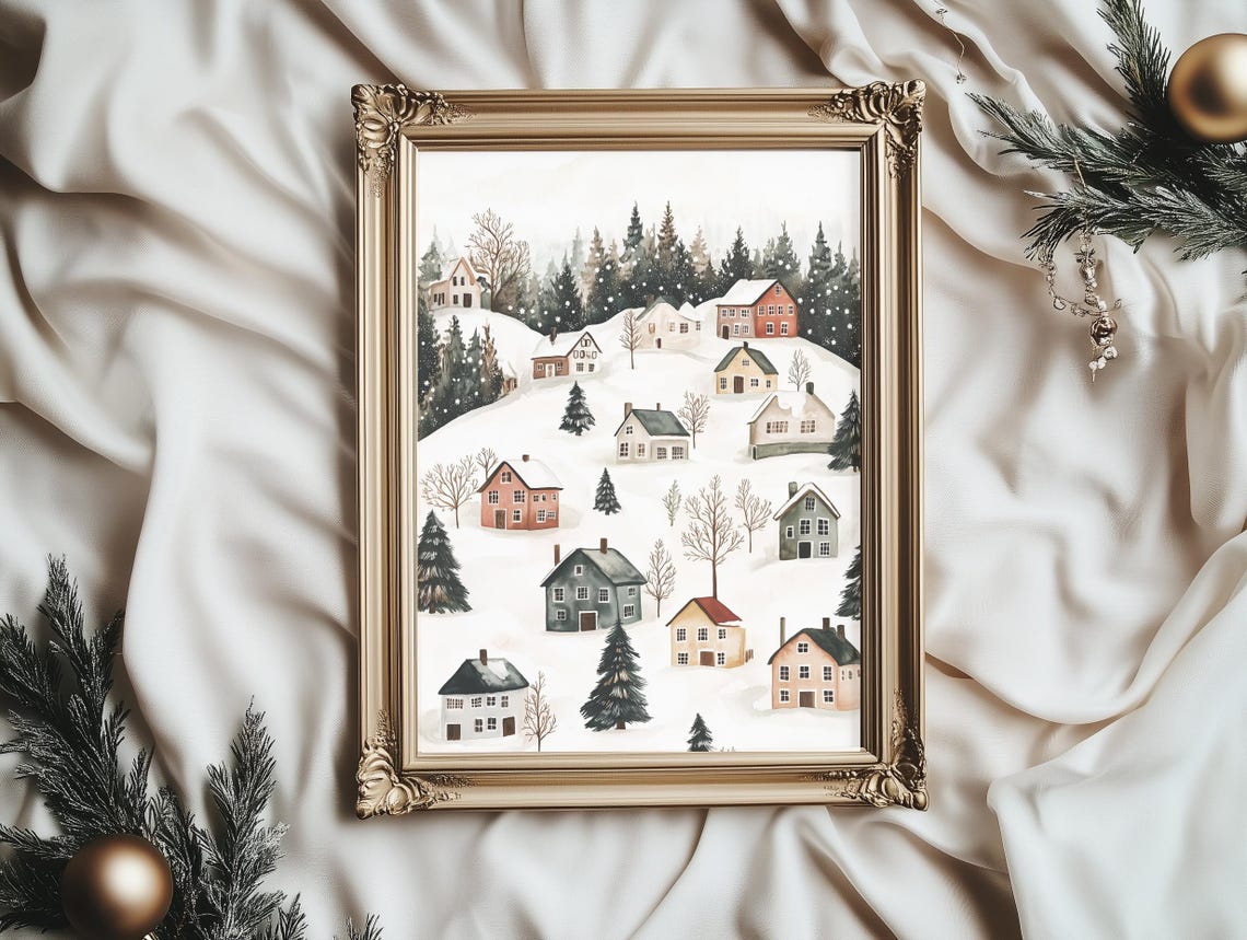 Vintage Steam Train Snowy Winter Countryside Railroad Journey Poster - Image 2