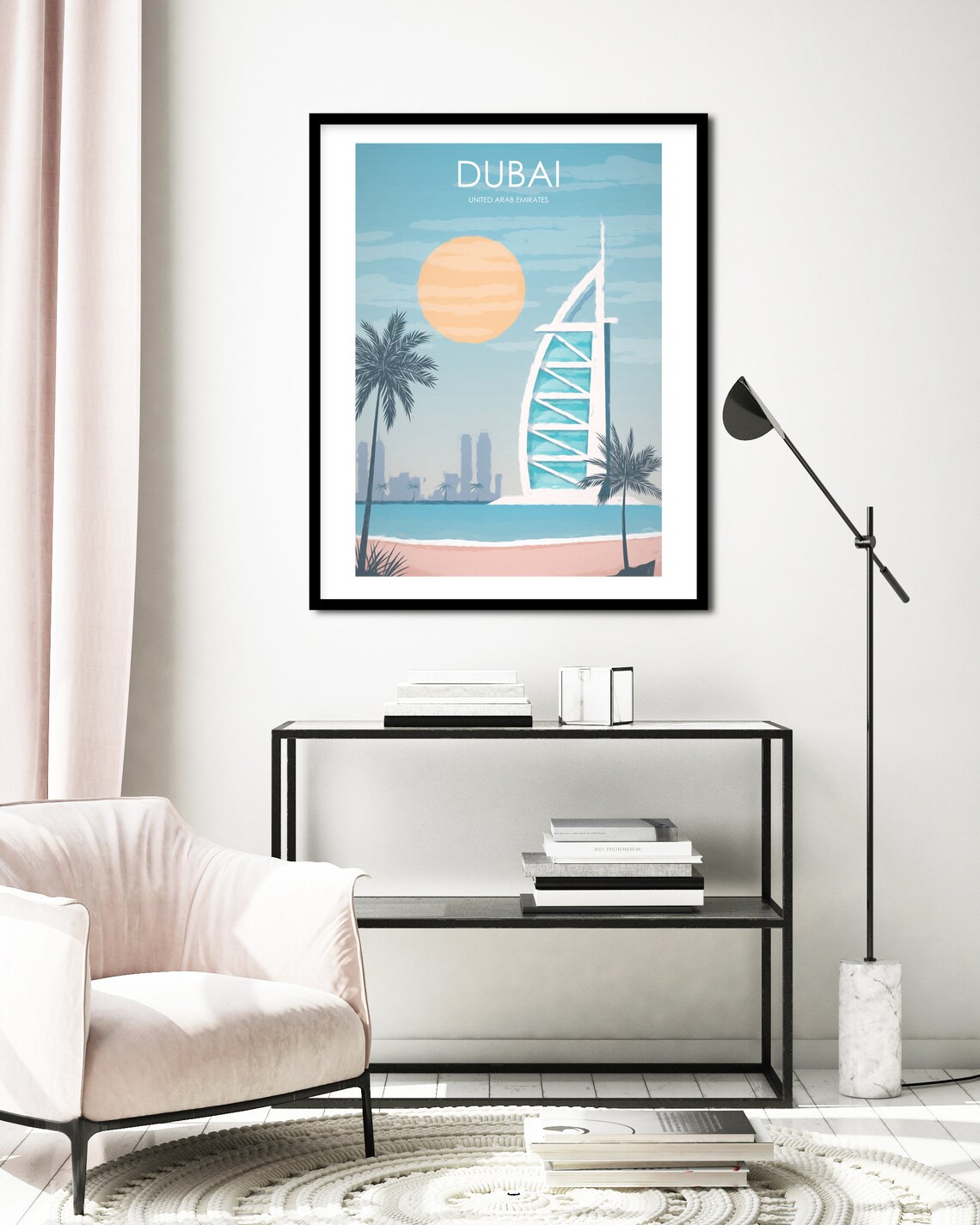 Retro Dubai Travel Poster, Saudi Arabia City View - Image 2