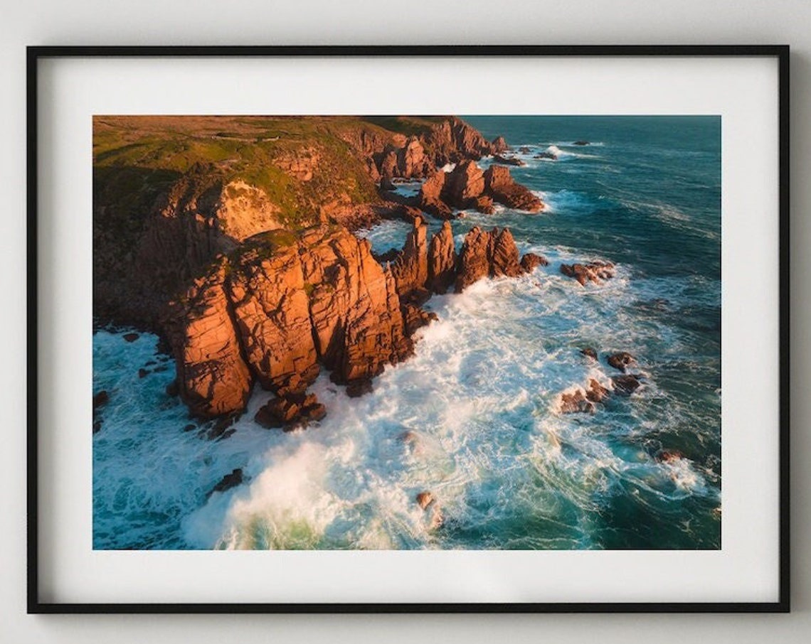 Phillip Island Sunset Granite Cliffs Crashing Waves Coastal Poster - Image 3