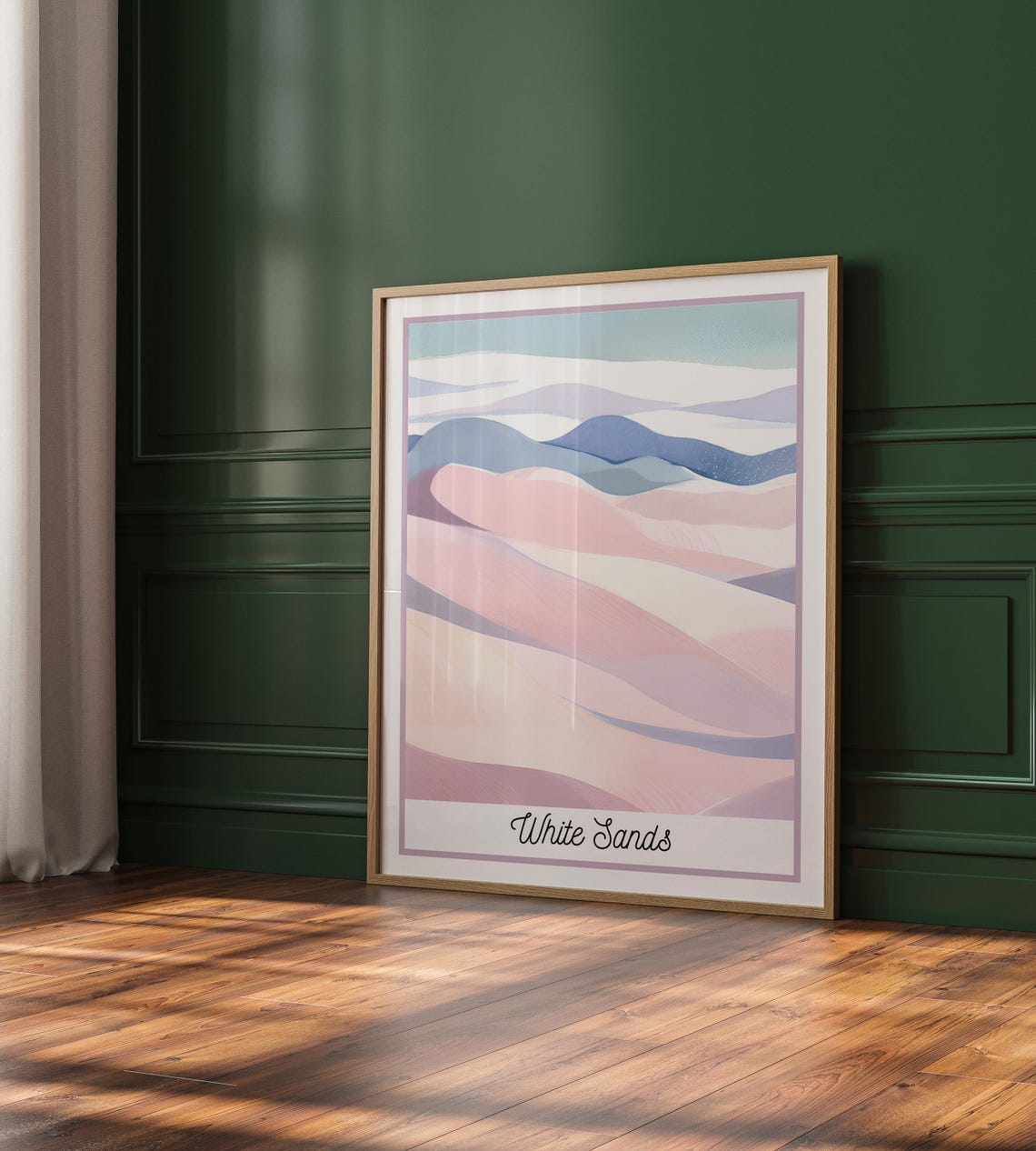 White Sands National Park Pastel Desert Dunes Watercolor Poster