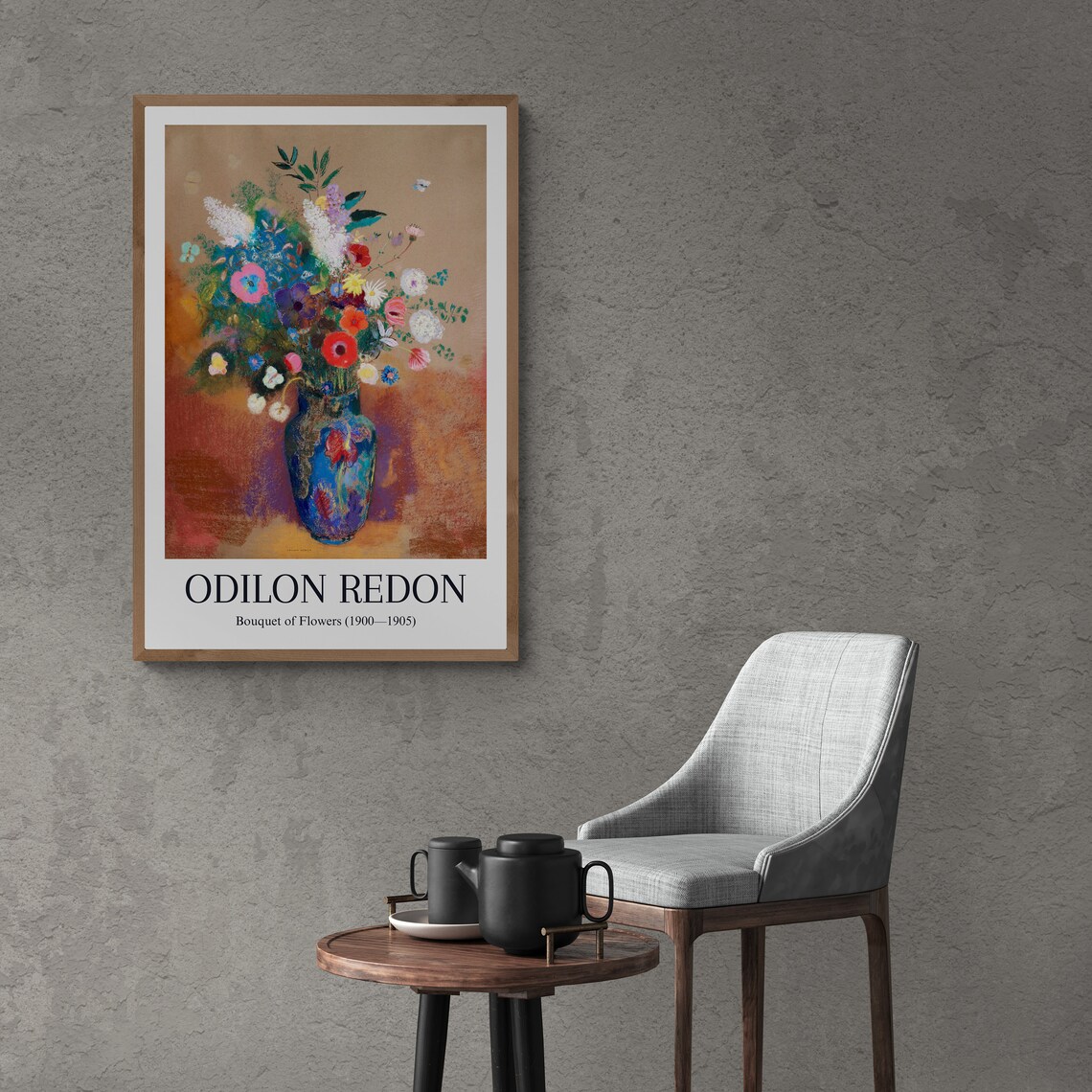Odilon Redon Bouquet of Flowers Pastel Vase Floral Museum Poster - Image 2