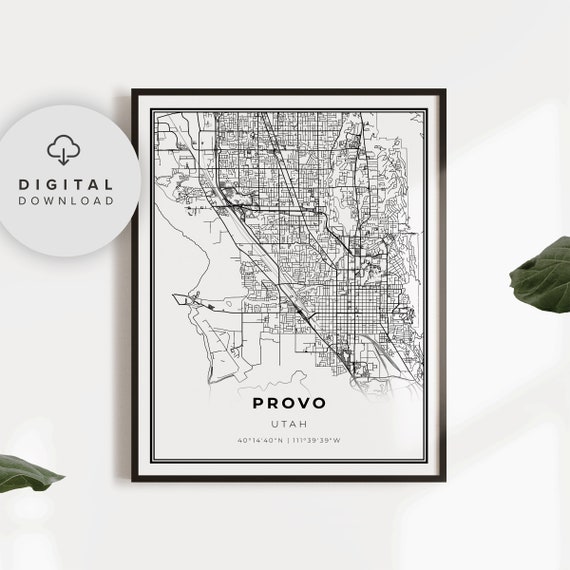Provo Map Print Utah Ut Usa Art Poster City Street Road Kitchen Np9