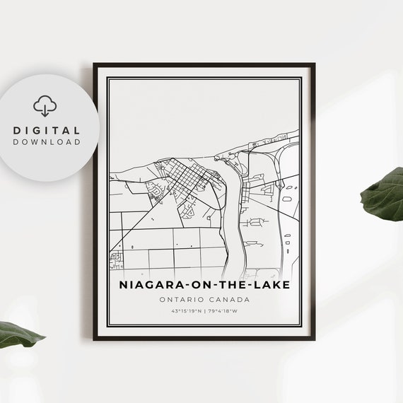 Niagaraonthelake Map Print Ontario On Canada City Street Road Gift For Dad Np587