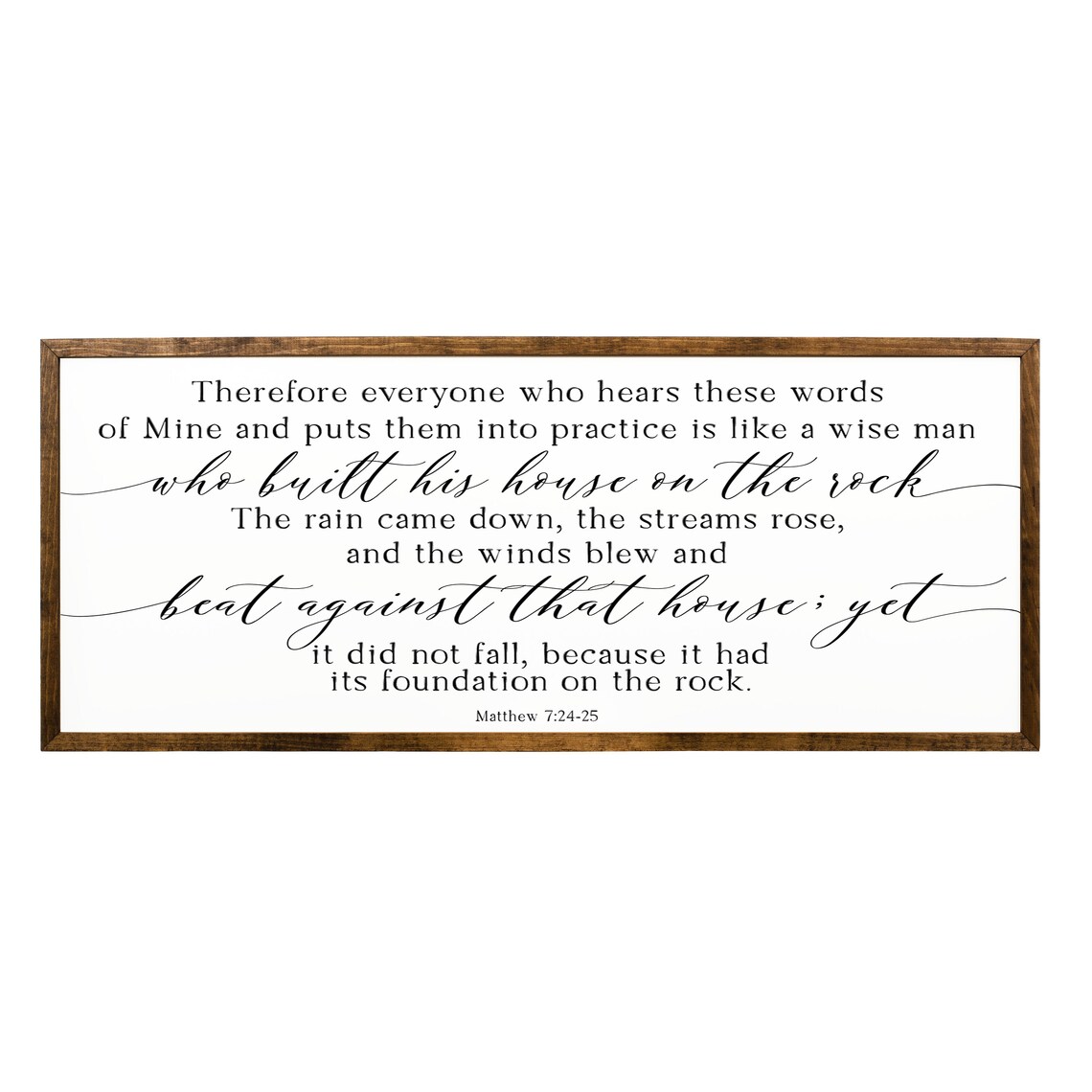 Therefore Who Hears These Words Matthew 7:24-25 Scripture Wall Art Poster - Image 2