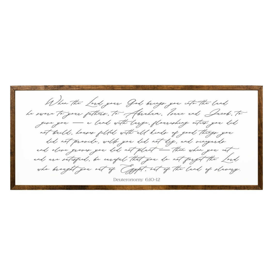 When The Lord Your God Sign Deuteronomy 610 12 Bible Verse Sign Scripture Wall Art Scripture Signs Inspirational Signs Quality - Image 2