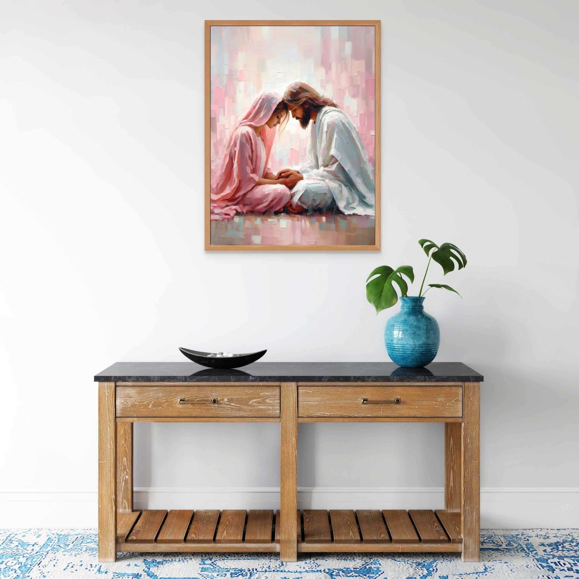 Close To Your Heart Modern Christian Art Jesus Praying With Girl Jesus Painting Lds Art Bible Art Jesus And Woman Christian Painting - Image 6
