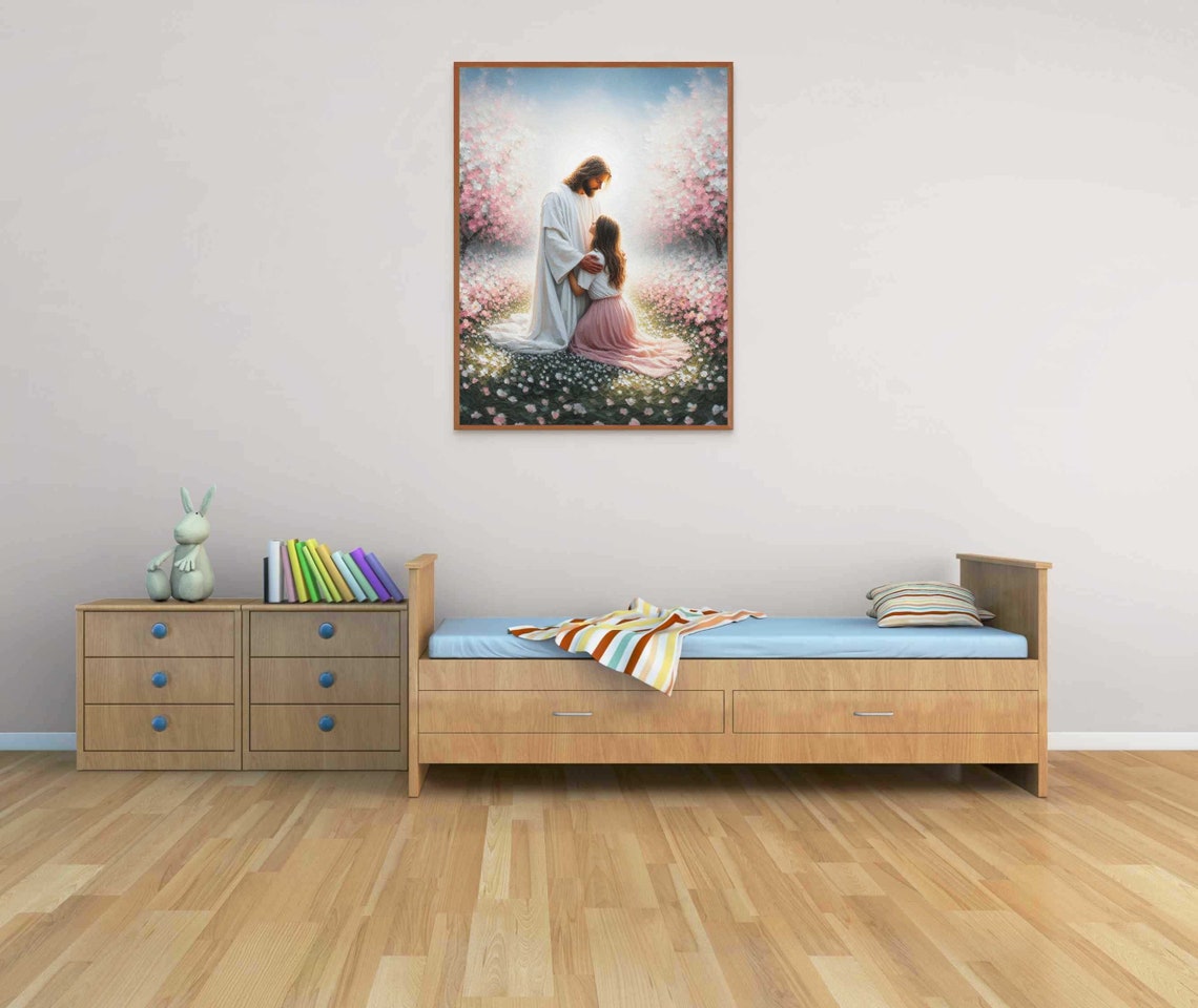 Child Of God Christian Wall Art Jesus And Woman Jesus Wall Art Lds Art Bible Prints Jesus And Girl Art Modern Christian Art For Women - Image 3