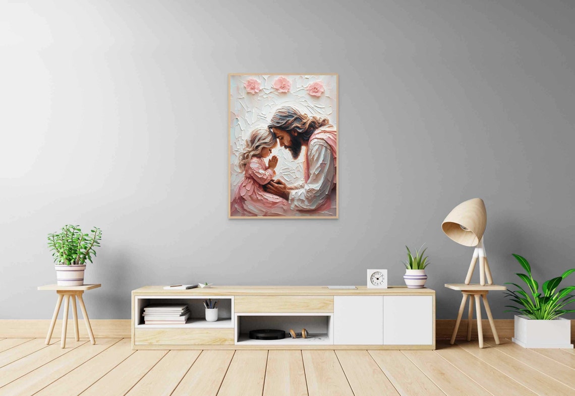 Little Prayers Christian Art Jesus And Little Girl Prayer Jesus Picture Lds Art Bible Painting Jesus With Children Jesus Praying Girl - Image 5