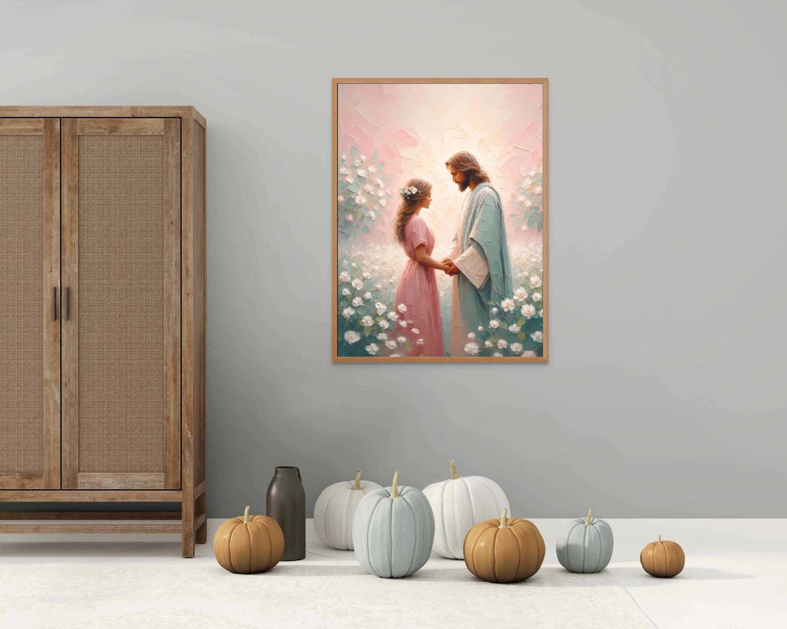 He Knows You Christian Art Jesus With Woman Jesus Wall Art Lds Wall Art Bible Painting Jesus With Girl Art Christian Print Jesus Art - Image 3