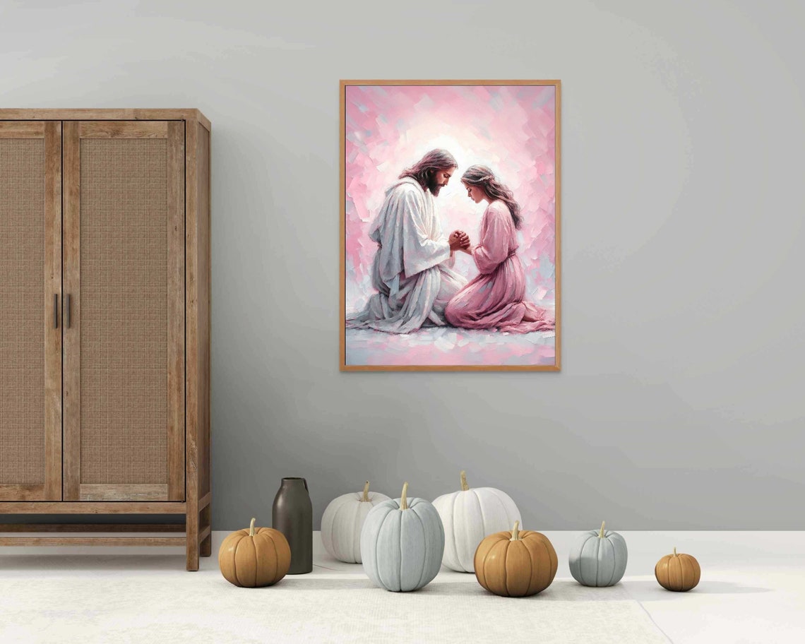 Healing Prayers Christian Art Jesus Praying With Woman Jesus And Girl Lds Art Bible Verse Wall Art Picture Of Jesus Christian Prints - Image 2