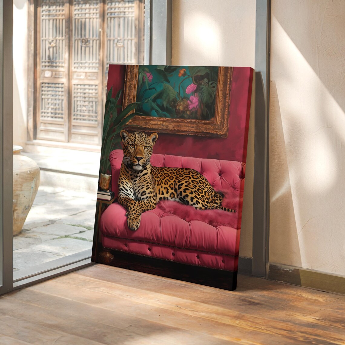 Leopard Print Leopard Poster, Maximalist Animal Art