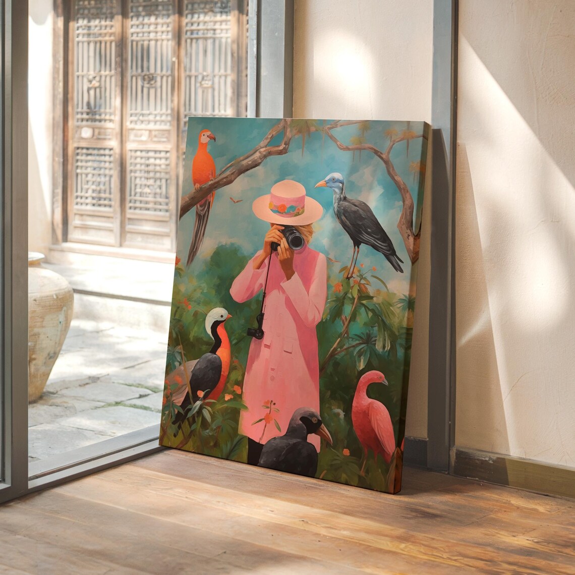 Birdwatcher Whimsical Bird Print, Maximalist Decor