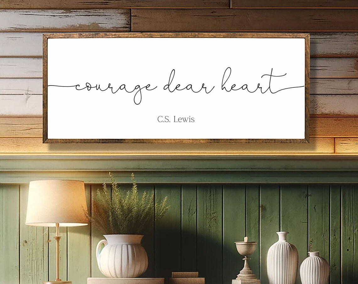 Courage Dear Heart, Farmhouse Nursery Art Print