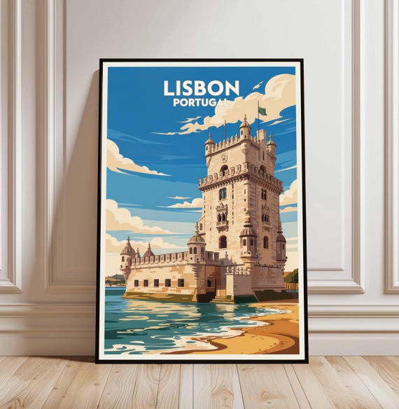Lisbon Portugal Travel Poster Europe Wall Art Digital Download