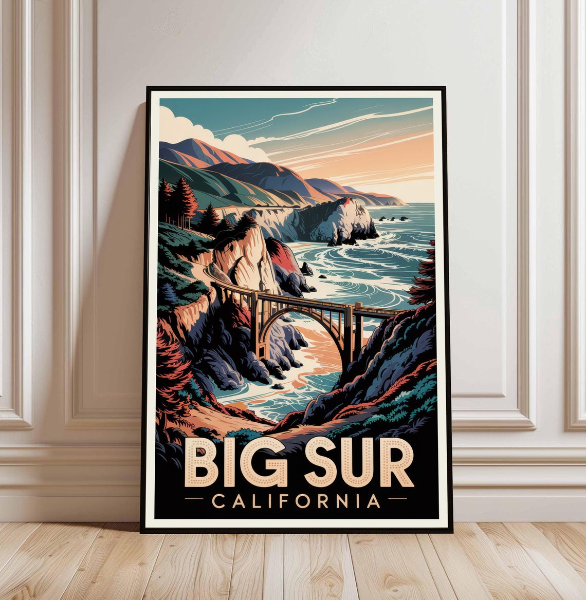 Big Sur California Bixby Creek Bridge Coastal Cliffs Travel Poster