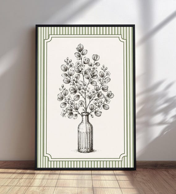 Botanical Flowering Branch Vintage Poster Print