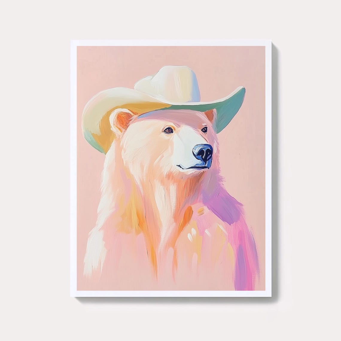 Cowboy Bear Nursery Art Western Animal Print