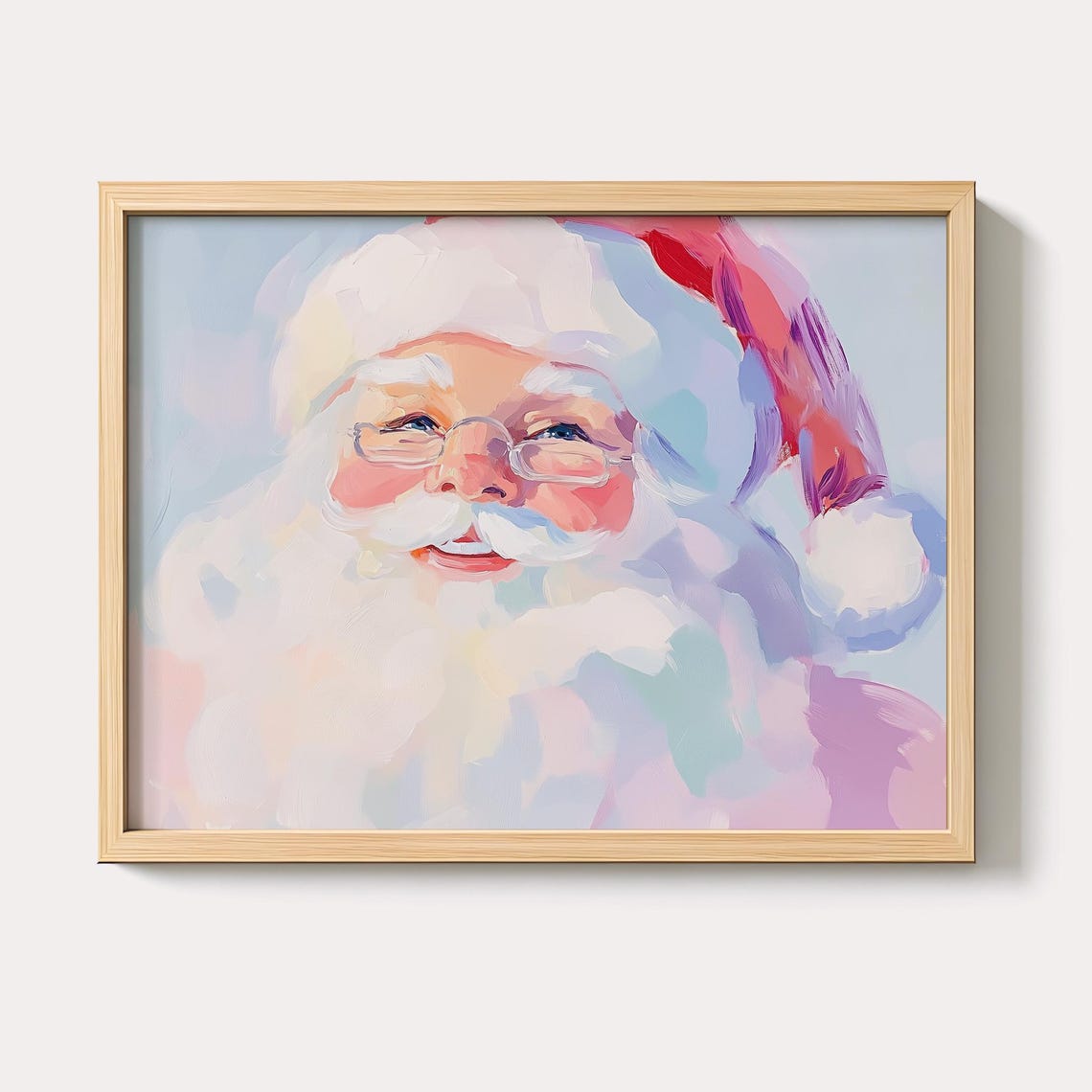 Santa Claus Pastel Portrait Christmas Holiday Painting Poster