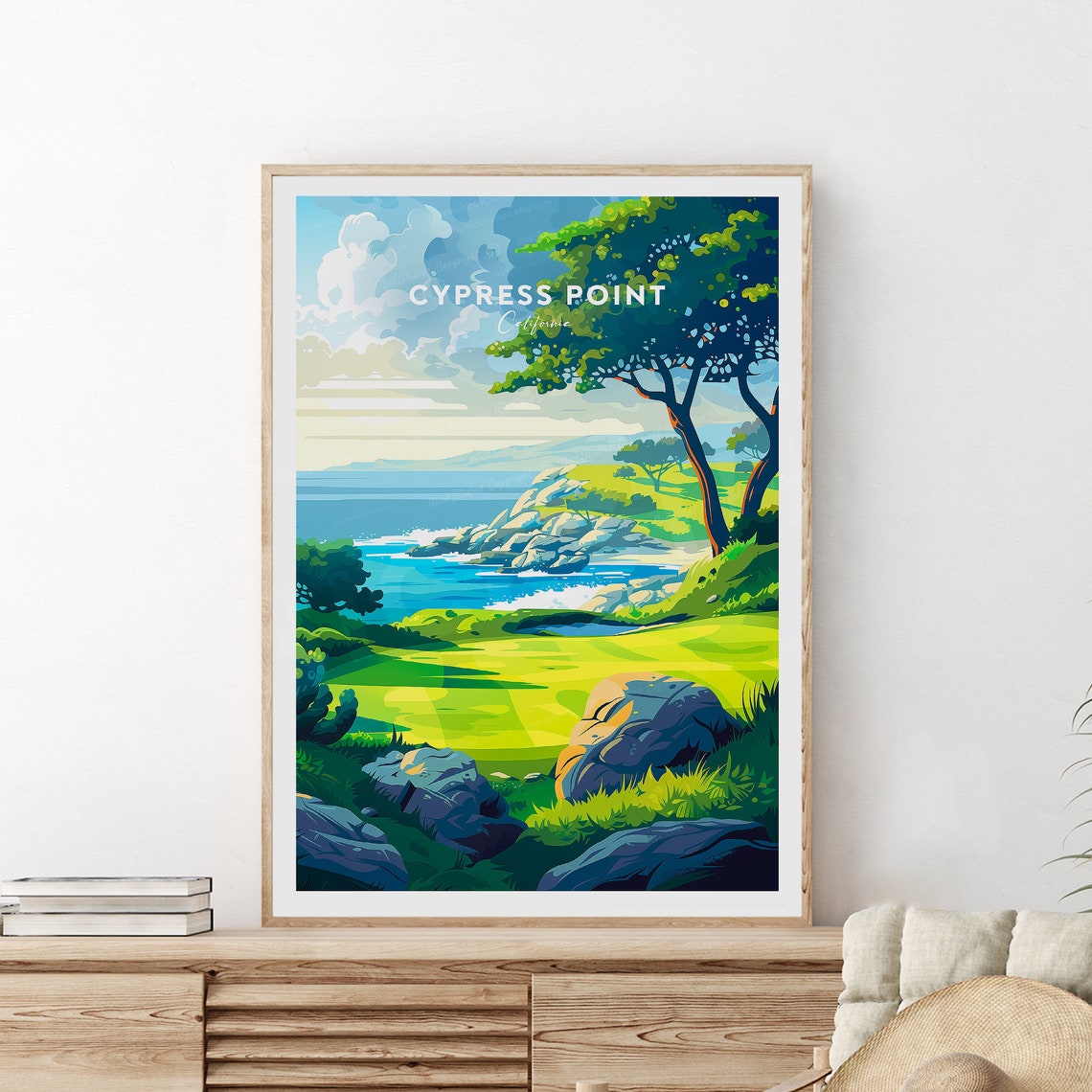 Cypress Point California Golf Fairway Above Rocky Coast Poster