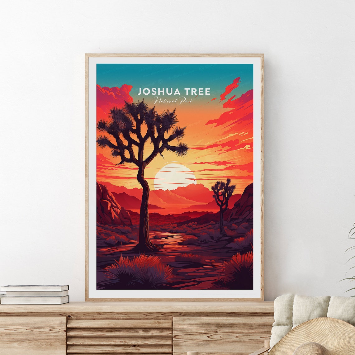 Joshua Tree National Park California Desert Sunset Travel Poster