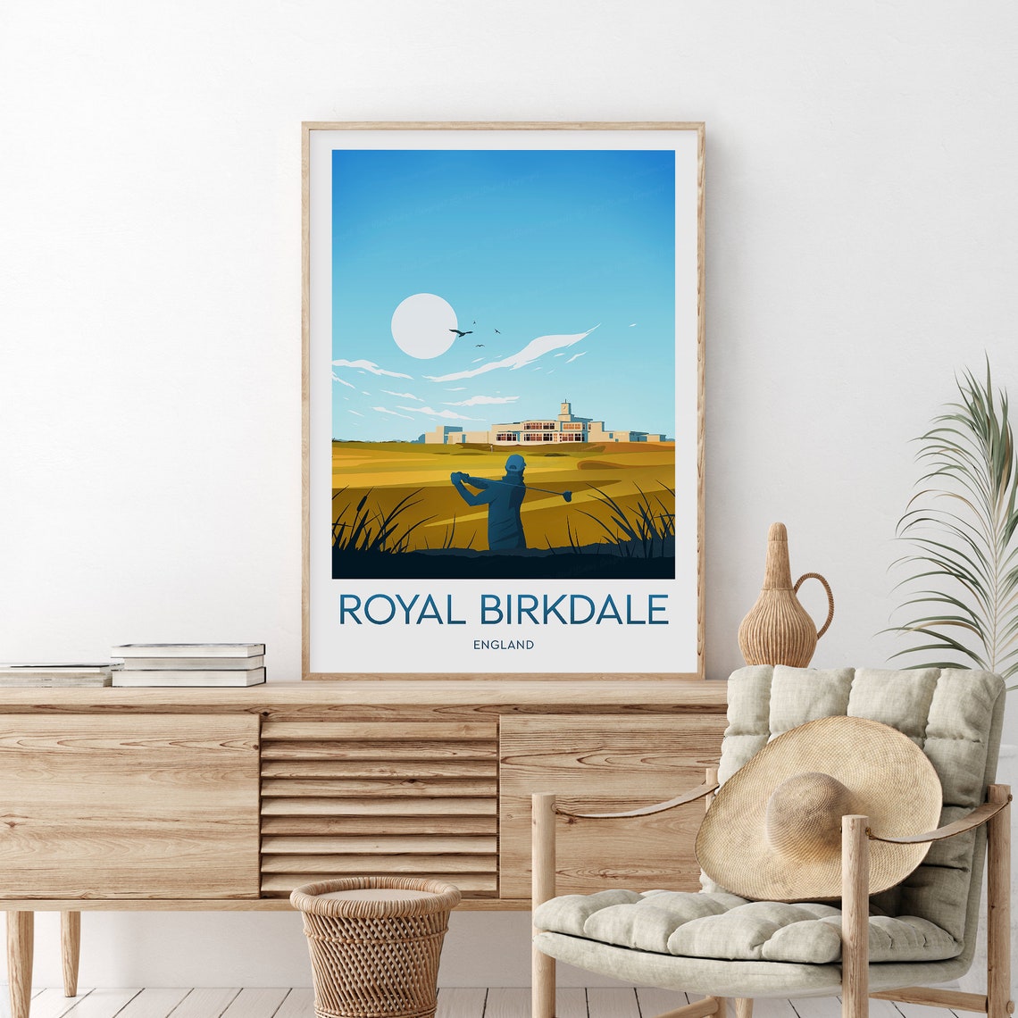 Royal Birkdale England Golf Links Player Swing Course Travel Poster - Image 2