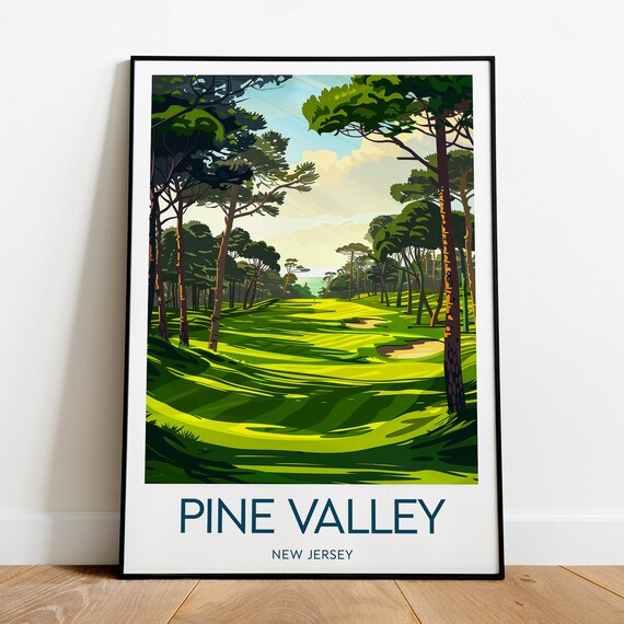 Pine Valley Traditional Golf Print New Jersey Pine Valley Golf Poster Pine Valley Golf Course Art Wedding Gift