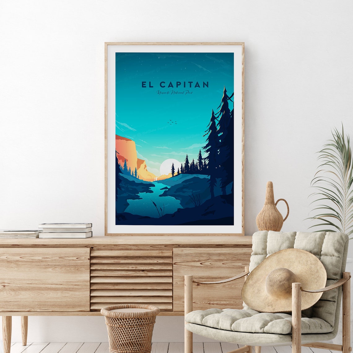 El Capitan Yosemite National Park Sunset Vintage Travel Poster - Image 2
