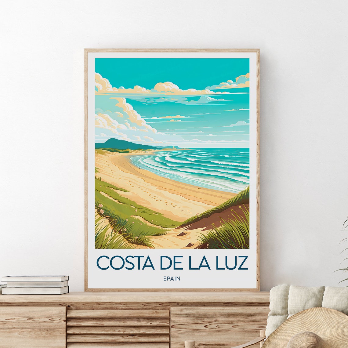 Costa De La Luz Spain Beach Dunes Turquoise Coast Travel Poster - Image 2