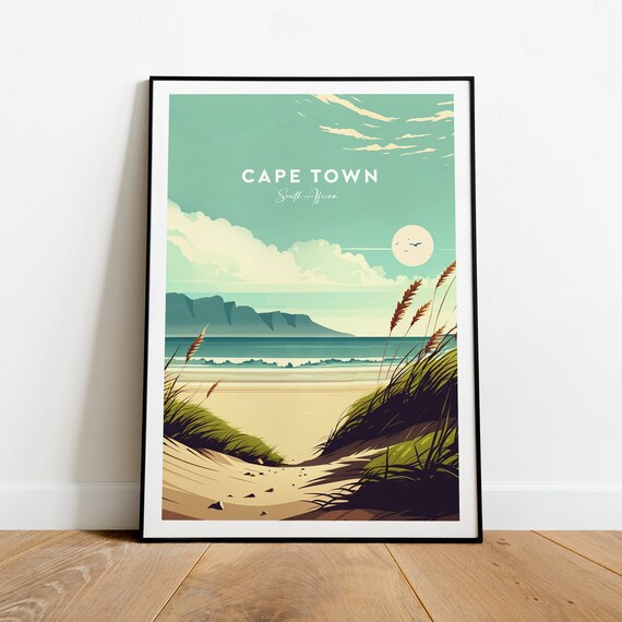 Cape Town Traditional Travel Print South Africa Cape Town Print Cape Town Poster South Africa Wedding Gift Birthday