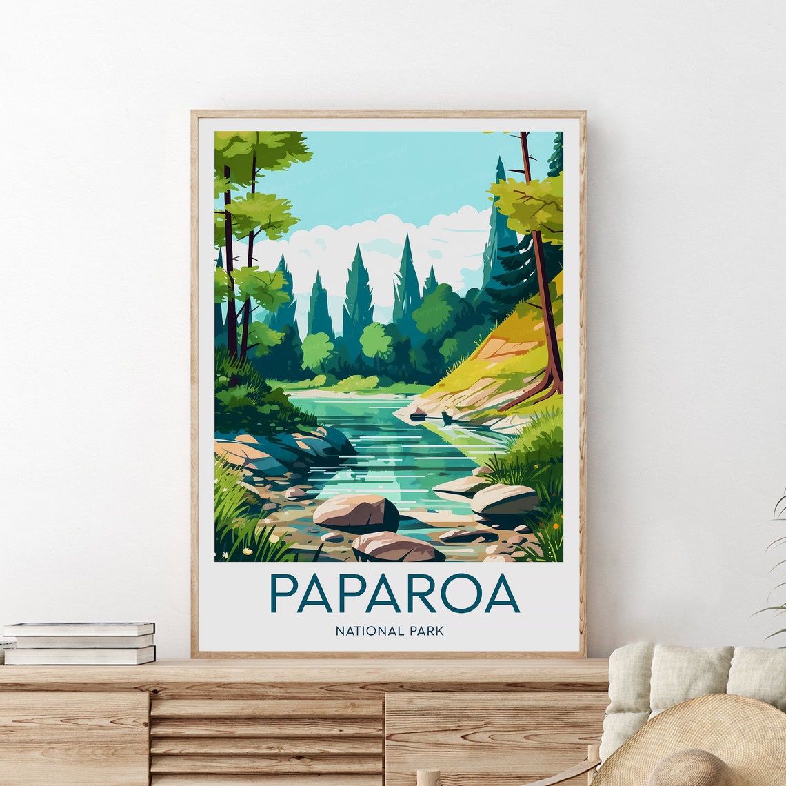 Paparoa National Park Forest River Scene In New Zealand Travel Poster - Image 2