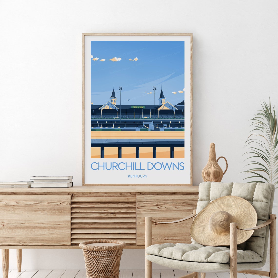 Churchill Downs Kentucky Racetrack Grandstand Evening Glow Poster