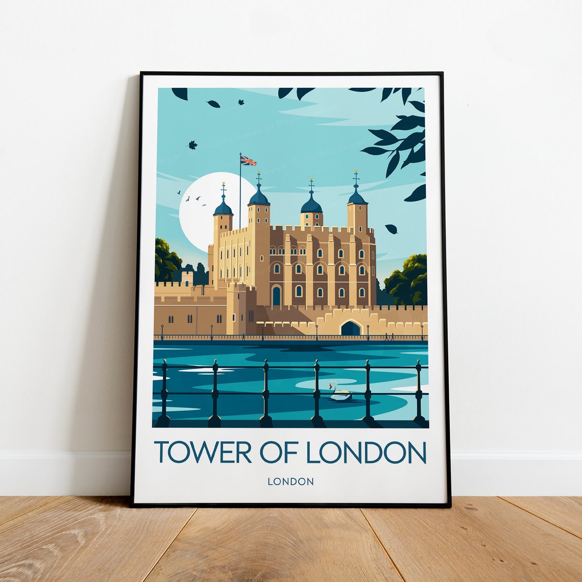 Tower Of London Historic White Tower Over The River Thames Poster