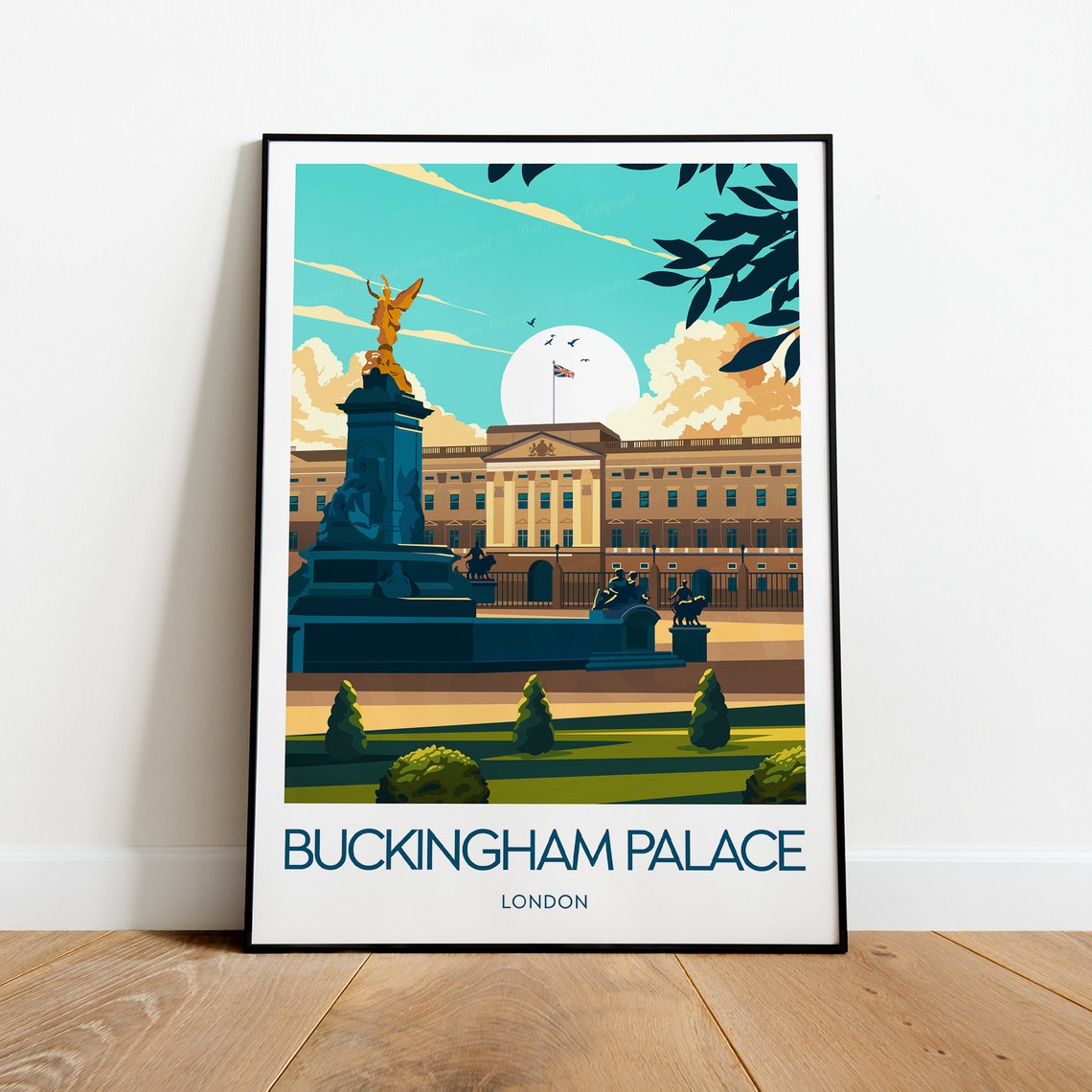 Buckingham Palace London Victoria Memorial Royal Residence Poster